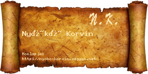 Nyókó Korvin névjegykártya
